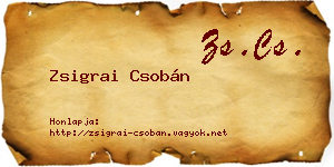 Zsigrai Csobán névjegykártya